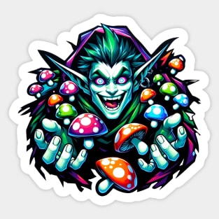 Mushroom Collector Elf Sticker